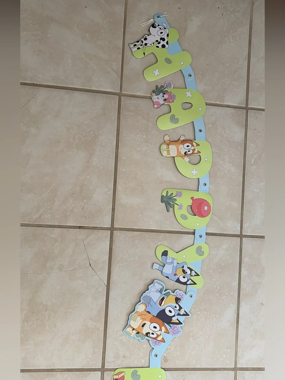 Long Bluey happy birthday banner - used once